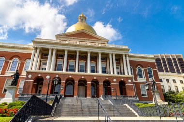 BOSTON, USA - MARCH 29, 2020: Massachusetts State House in Boston, Massachusetts, USA