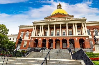 BOSTON, USA - MARCH 29, 2020: Massachusetts State House in Boston, Massachusetts, USA