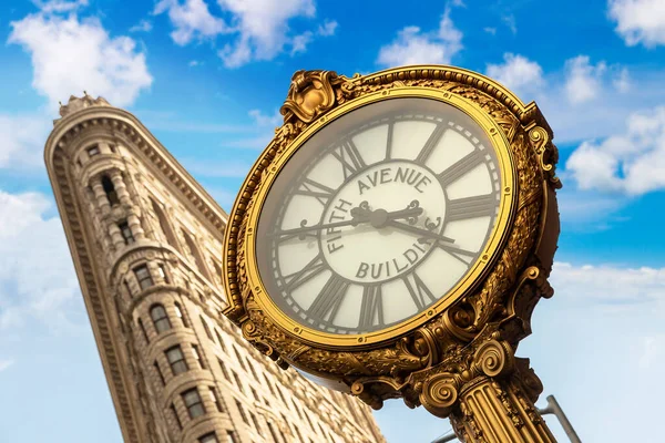 New York City Usa March 2020 5Th Avenue Clock Flatiron — 스톡 사진