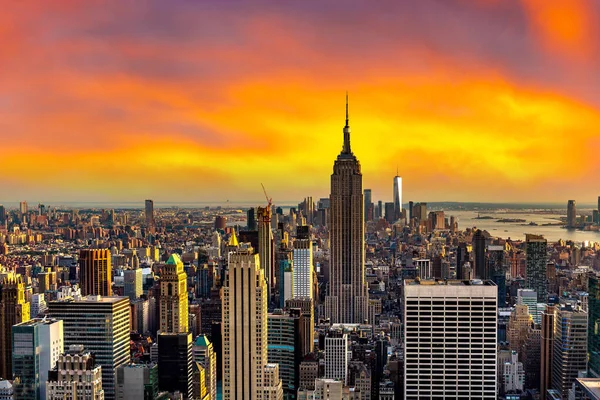 New York City Usa March 2020 Panoramic Aerial View Manhattan — Photo