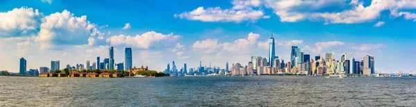 Panorama Manhattan New Jersey City Cityscape New York City Sunset — Stockfoto