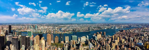 New York City New York Günbatımında Manhattan Panoraması Abd — Stok fotoğraf