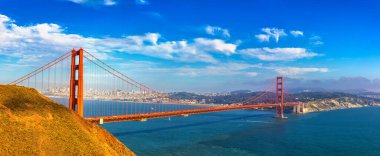 San Francisco, Kaliforniya 'daki Golden Gate Köprüsü Panoraması, ABD