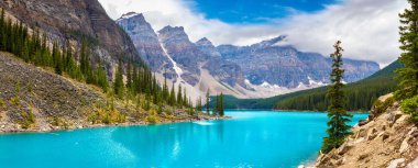 Moraine Gölü Panoraması, Kanada Banff Ulusal Parkı