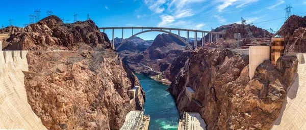 Panorama Mike Callaghanpat Tillman Memorial Bridge Colorado River Nevada Arizona — Stockfoto