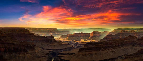 Panorama Del Parco Nazionale Del Grand Canyon Mohave Point Tramonto — Foto Stock