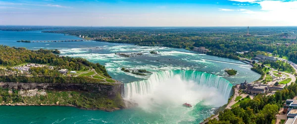 Panorama Aerial View Canadian Side View Niagara Falls Horseshoe Falls — Foto de Stock
