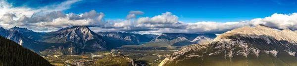 Panorama Aerial View Banff City Bow Valley Banff National Park — ストック写真