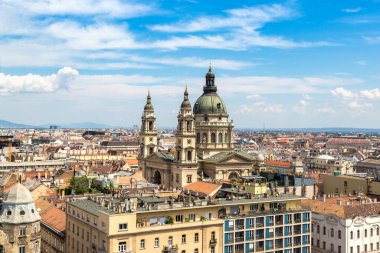 St. Stephen Bazilikası Macaristan ve Budapeşte panoramik bir güzel yaz gün