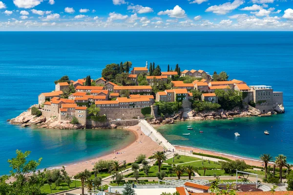 Sveti Stefan Szigettől Budva Egy Szép Nyári Nap Montenegró — Stock Fotó