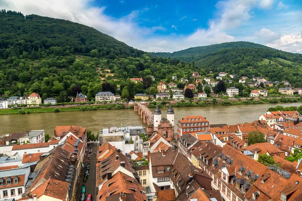 Panoramic Aerial View Heidelberg Beautiful Summer Day Germany June 2016 — Stockfoto