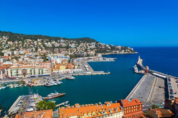 Воздушный Вид Порт Ницце Прекрасный Летний День Франция — стоковое фото