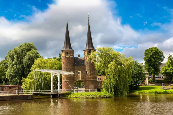 Östra Porten Delft Vacker Sommardag Nederländerna — Stockfoto