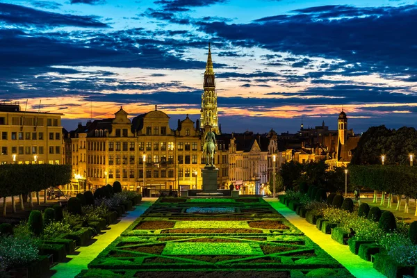 Stadtbild Von Brüssel Einer Schönen Sommernacht Belgien — Stockfoto