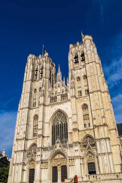 Kathedraal Michiels Goedelekathedraal Brussel Een Mooie Zomerdag België — Stockfoto