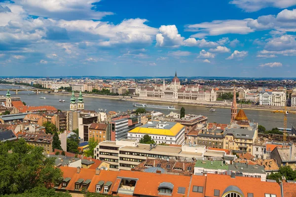 Vista Panoramica Budapest Palazzo Del Parlamento Ungheria Una Bella Giornata — Foto Stock