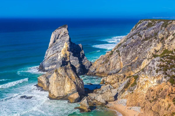 Cabo Roca Sziklák Sziklák Atlanti Óceán Partján Sintra Egy Szép — Stock Fotó
