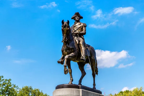 George Washington Statue Στη Βοστώνη Μασαχουσέτη Ηπα — Φωτογραφία Αρχείου