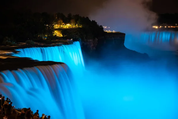 Nattutsikt Över Amerikanska Fall Niagara Faller Usa Från American Side — Stockfoto