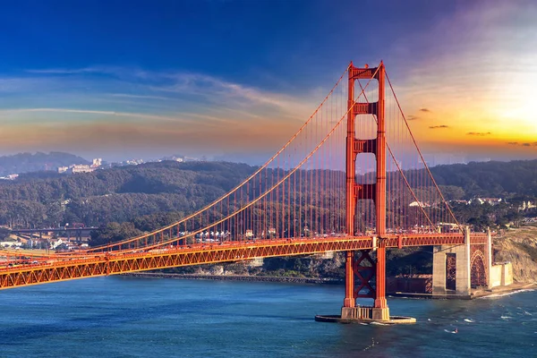 Panoramic View Golden Gate Bridge San Francisco Sunset California Usa — Stock Photo, Image
