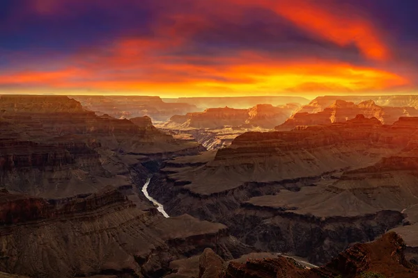 Národní Park Grand Canyon Západu Slunce Arizona Usa — Stock fotografie