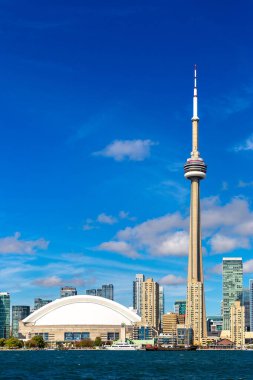Güneşli bir günde Toronto 'nun panoramik manzarası, Ontario, Kanada