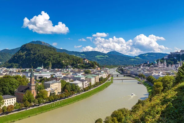 Panoramic Aerial View Salzburg Cathedral Austria Beautiful Day — Stock Photo, Image