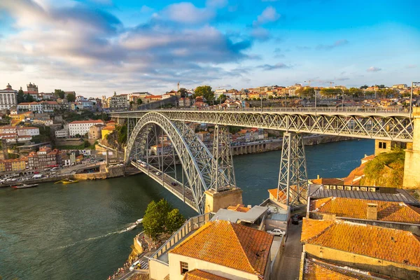 Panorama Luftbild Der Dom Luis Brücke Porto Einem Schönen Sommertag — Stockfoto
