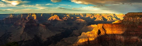 Panorama Des Grand Canyon Nationalparks Bei Sonnenuntergang Arizona Usa — Stockfoto