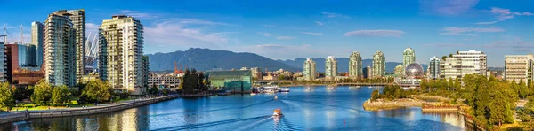 Panorama Aerial View Landscape False Creek Sunny Day Vancouver Canada — Φωτογραφία Αρχείου