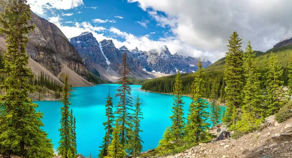 Panorama Del Lago Moraine Parque Nacional Banff Canadá — Foto de Stock