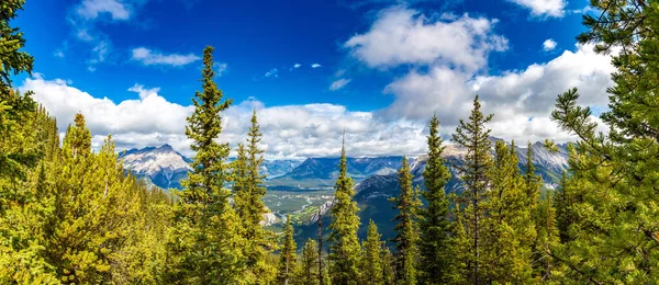 Panorama Aerial View Bow Valley Banff National Park Canadian Rockies — Stock Photo, Image