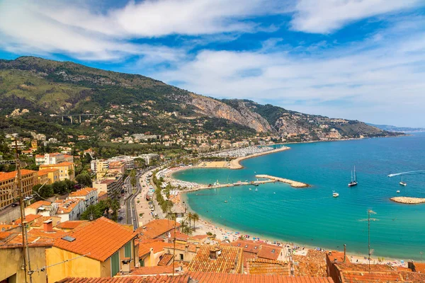 Vista Panorámica Menton Riviera Francesa Hermoso Día Verano Francia — Foto de Stock