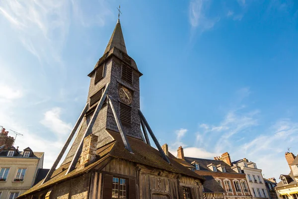 Kyrkan Saint Catherine Honfleur Harbor Vacker Sommardag Frankrike — Stockfoto