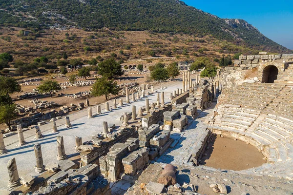 Odeon Liten Teater Antika Staden Efesos Turkiet Vacker Sommardag — Stockfoto