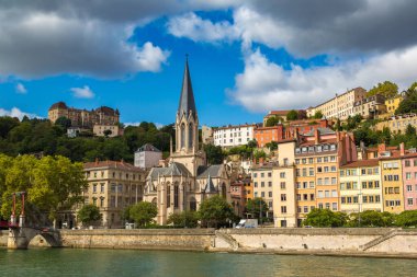 Lyon, Fransa Cityscape güzel yaz gün