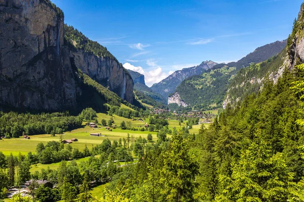 Lauterbrunnen Valley Par Une Belle Journée Été Suisse — Photo
