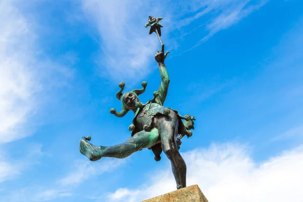 Jester Statue Stratford Avon Beautiful Summer Day England United Kingdom — Stock Photo, Image