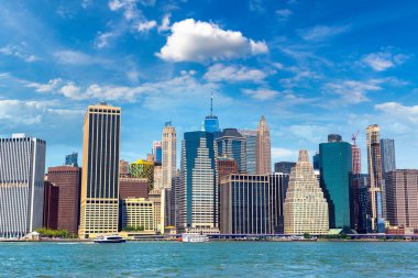 New York City, New York, ABD 'deki Manhattan şehir manzarasının panoramik görüntüsü