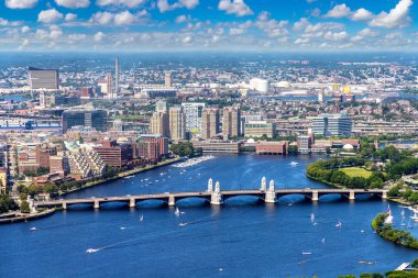 Boston, Massachusetts, ABD 'nin panoramik hava manzarası