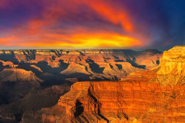 Grand Kanyon Milli Parkı, günbatımı, Arizona, ABD