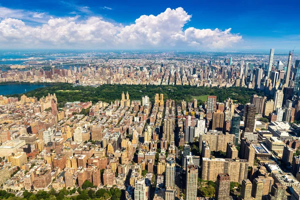 Panoramatický Letecký Pohled Manhattan New Yorku Usa — Stock fotografie