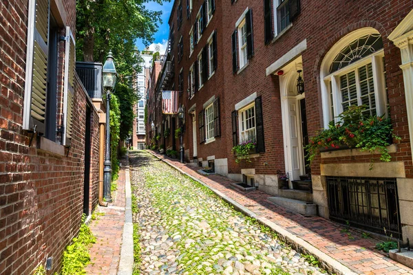 Historic Acorn Street Boston Massachusetts — Foto de Stock