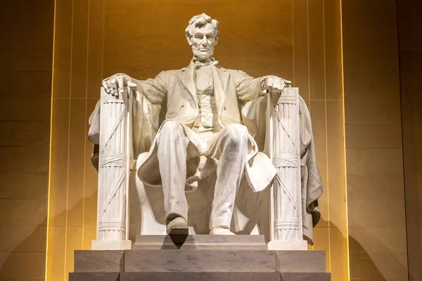 Estatua Abraham Lincoln Dentro Del Lincoln Memorial Washington — Foto de Stock