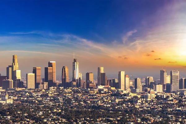 Panoramautsikt Över Los Angeles Vid Solnedgången Kalifornien Usa — Stockfoto