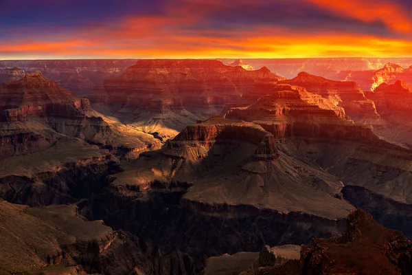 Grand Canyon National Park Zachód Słońca Arizona Stany Zjednoczone Ameryki — Zdjęcie stockowe