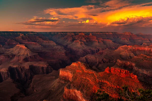 Grand Canyon National Park Στο Ηλιοβασίλεμα Αριζόνα Ηπα — Φωτογραφία Αρχείου