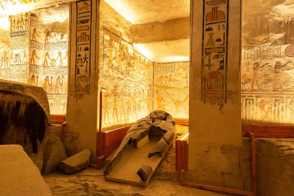 Гробница Фараонов Рамсес Долине Царей Луксор Египет — стоковое фото
