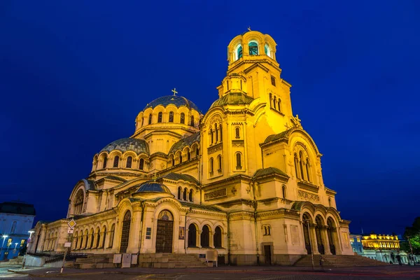 Alexander Nevski Cathedral Sofia Vacker Sommarnatt Bulgarien — Stockfoto