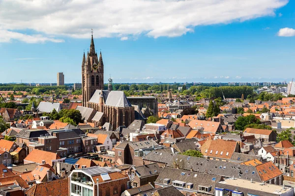 Панорамний Вид Delft Один Прекрасний Літній День Нідерланди — стокове фото